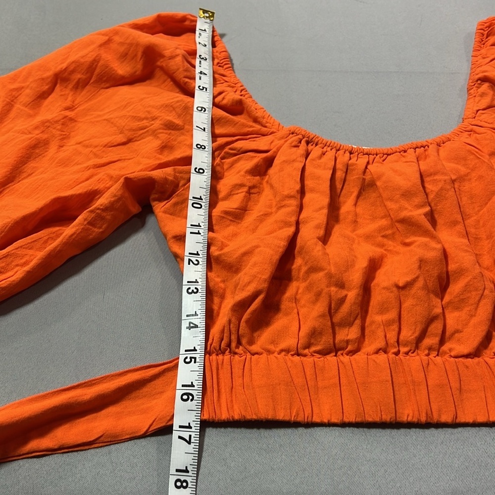 Topshop open back puff sleeve blouse - Picture 3 of 6